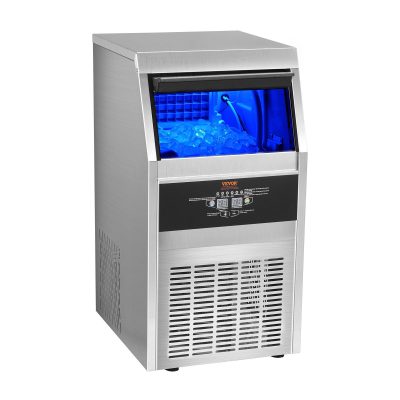 VEVOR 110V Commercial Ice Maker 80LBS 24H With 24lbs Storage Capacity Stainless Steel Commercial Ice Machine 40 Ice Cubes Per Plate Industrial Ice Maker Machine Auto Clean For Bar Home Supermarkets - Image 4