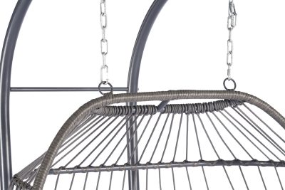 2 Person Outdoor Rattan Hanging Chair Patio Wicker Egg Chair - Image 9