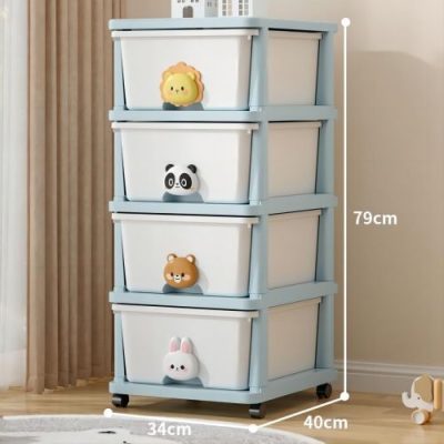 Drawer Storage Rack - 4 Drawers - 4 Layer, Flexible Mobility With Wheels,Wardrobe Storage Organization, Books, Toys, Miscellaneous Storage Rack Suitable For Study, Bedroom, Living Room, Dormitory, Etc - Image 5