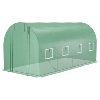 Walk In Tunnel Circular Greenhouse With Mesh Doors And 8 Windows - Image 8