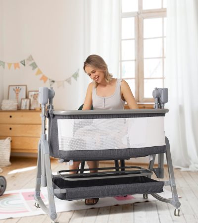 Baby Multi-functional Electric Shaker Rocking Chair, Newborn Intelligent Coaxing Baby, Bedside Bed, Bass Basket