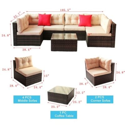 Patio Furniture Set PE Rattan Sectional Garden Furniture Corner Sofa Set - Image 10
