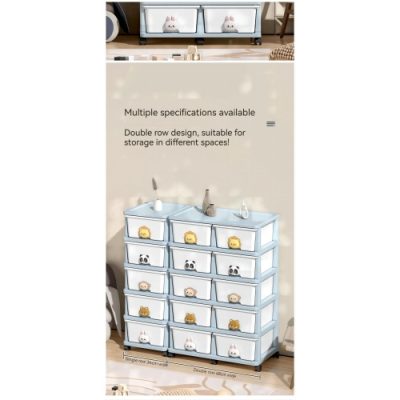 Drawer Storage Rack - 8 Drawers - 4 Layer, Flexible Mobility With Wheels,Wardrobe Storage Organization, Books, Toys, Miscellaneous Storage Rack Suitable For Study, Bedroom, Living Room, Dormitory, Etc - Image 8