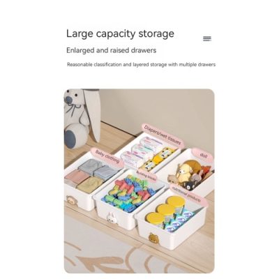 Drawer Storage Rack - 8 Drawers - 4 Layer, Flexible Mobility With Wheels,Wardrobe Storage Organization, Books, Toys, Miscellaneous Storage Rack Suitable For Study, Bedroom, Living Room, Dormitory, Etc - Image 3