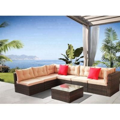 Patio Furniture Set PE Rattan Sectional Garden Furniture Corner Sofa Set - Image 6
