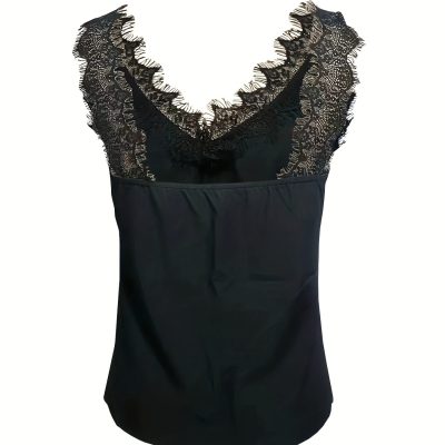 Ladies' Sexy Lace V-neck Sleeveless Backless Vest - Image 3