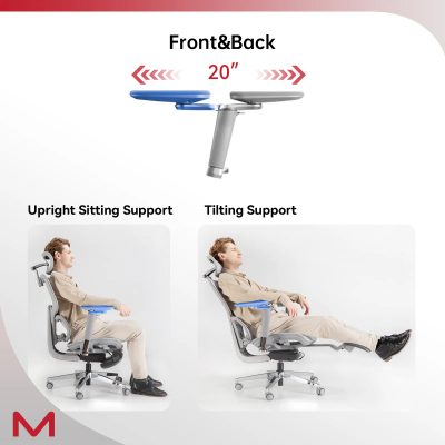 D2 Pro High Back Ergonomic Home Office Chair With DTS Self-Adaptive Lumbar Support, Multi-Adjustable Armrest, Wire Controlled Design, Footrest, 4D Headrest Mesh Office Computer Chair - Image 9
