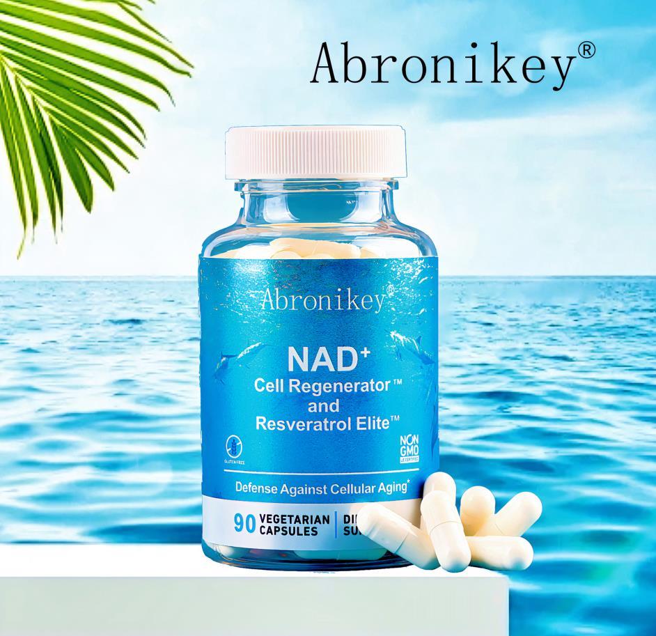 Abronikey NAD Cell Regenerator And Resveratrol Elite Nads Niacinamide Riboside Supplement With Trans Resveratrol, Quercetin, Energy,Focus 90 Capsule Dietary