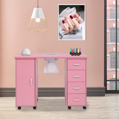 MDF Single Door 4 Drawers With Fans, Nail Art Table - Image 10