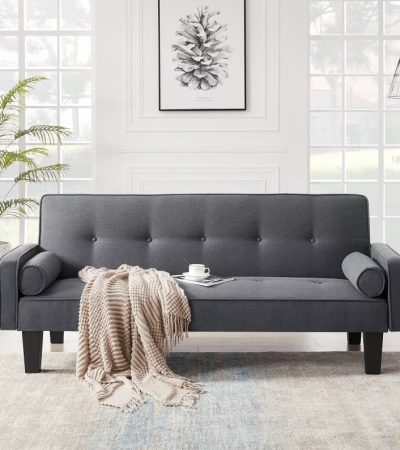 Fabric Sofa, Medieval Love Seat Sofa Furniture, With Pillows, Living Room Button Tufted Sofa, Pull Point Design