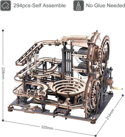 Robotime ROKR Marble Night City 3D Wooden Puzzle Games Assembly Waterwheel Model Toys For Children Kids Birthday Gift - Image 6