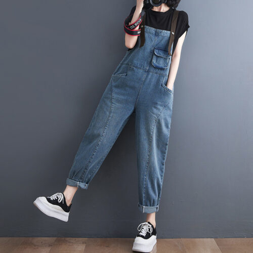 Women's Korean Version Of The New Spot Strap Spring Jeans - Image 3