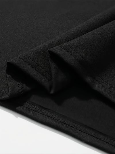 Extra Large Men's Letter Pattern Printed T-shirt - Soft Round Neck, Comfortable Fit, Slightly Elastic Knitted Fabric, Casual Summer T-shirt - Image 3