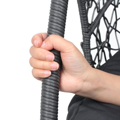 New Comming Outdoor Indoor PE Wicker Swing Egg Chair Gray Color - Image 3