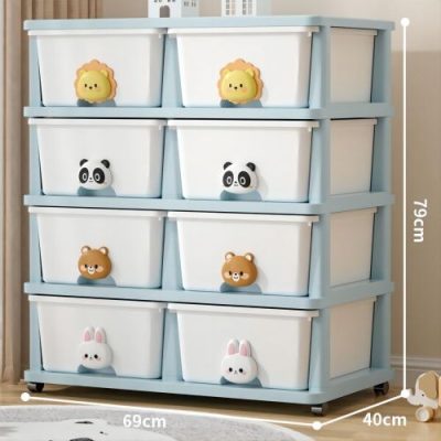 Drawer Storage Rack - 8 Drawers - 4 Layer, Flexible Mobility With Wheels,Wardrobe Storage Organization, Books, Toys, Miscellaneous Storage Rack Suitable For Study, Bedroom, Living Room, Dormitory, Etc - Image 2