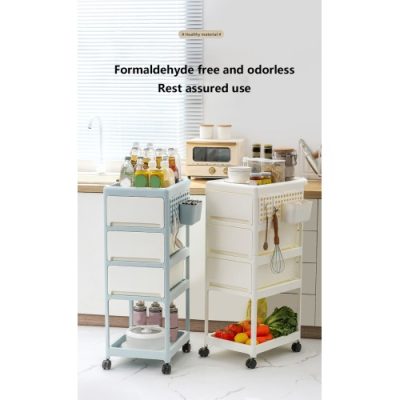 Storage Stroller - 4 Layer, Storage For Bedroom, Living Room, Kitchen,restroom,Flexible To Move, Can Put Toys, Snacks, Tools, Pet Supplies,PP Material Is Safe And Durable - Image 8