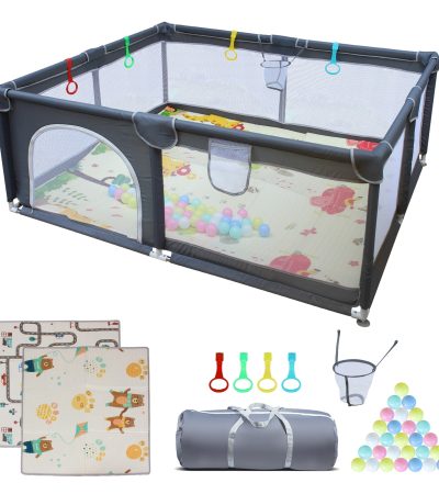 71x59 Baby Playard, Removable Cloth Playpen For IndoorOutdoor Child Care