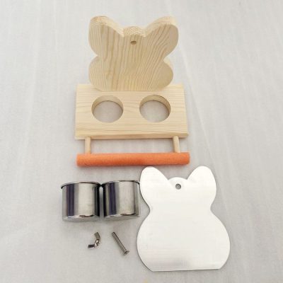 Parrot Puzzle Bird Toy Grinding Claw Stand Stainless Steel Food Cup Mirror - Image 5