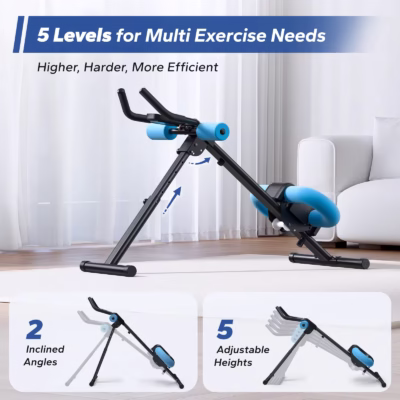 MERACH Ab Machine Adjustable Trainer Workout Foldable Knee Protection Abdominal Exercise Machine Core Ab Exercise System Trainer - Image 6