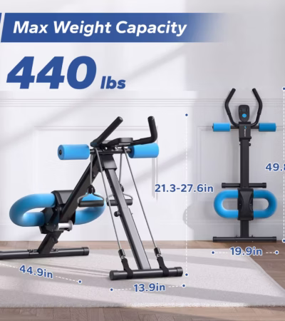 MERACH Ab Machine Adjustable Trainer Workout Foldable Knee Protection Abdominal Exercise Machine Core Ab Exercise System Trainer
