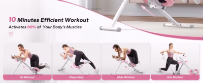 MERACH Ab Machine Adjustable Trainer Workout Foldable Knee Protection Abdominal Exercise Machine Core Ab Exercise System Trainer - Image 10