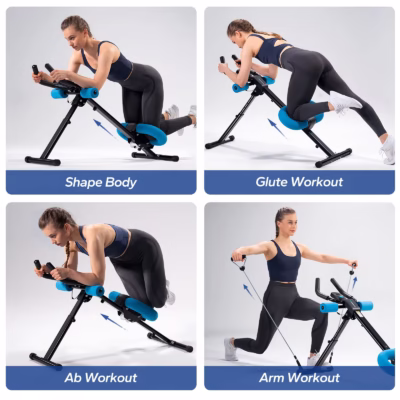 MERACH Ab Machine Adjustable Trainer Workout Foldable Knee Protection Abdominal Exercise Machine Core Ab Exercise System Trainer - Image 2