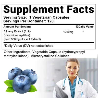 Bilberry Extract Supplement - Anthocyanins Antioxidants Vitamins Eye Support Heart Brain Skin Health - Image 3
