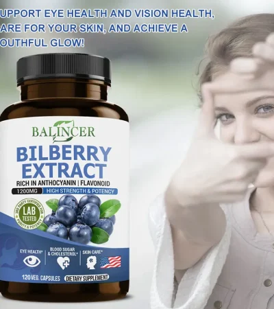 Bilberry Extract Supplement - Anthocyanins Antioxidants Vitamins Eye Support Heart Brain Skin Health