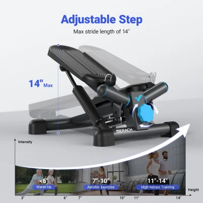 MERACH Mini Stepper for Exercise Twist Stair Stepper 330LBS Capacity Stepper Exercise Equipment with Resistance Band for Fitness - Image 2