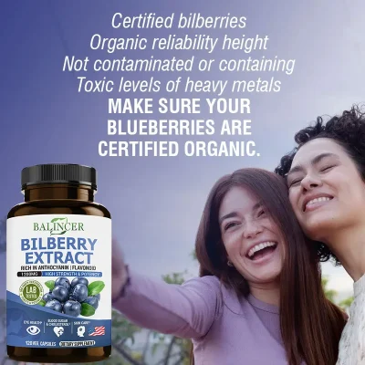 Bilberry Extract Supplement - Anthocyanins Antioxidants Vitamins Eye Support Heart Brain Skin Health - Image 5