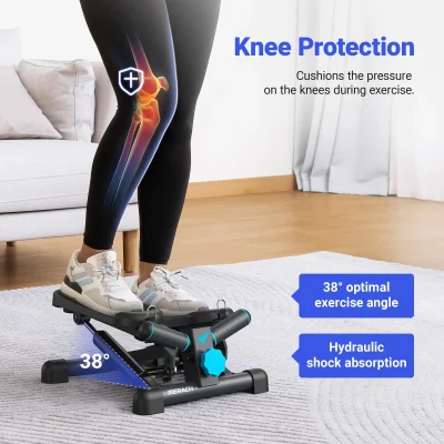 MERACH Mini Stepper for Exercise Twist Stair Stepper 330LBS Capacity Stepper Exercise Equipment with Resistance Band for Fitness - Image 3