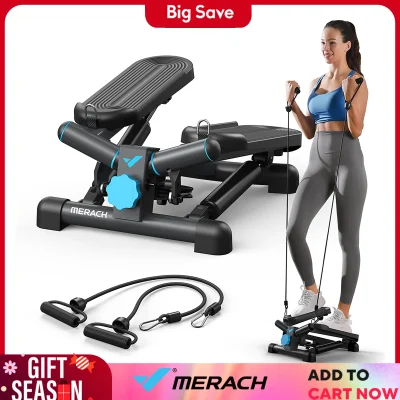 MERACH Mini Stepper for Exercise Twist Stair Stepper 330LBS Capacity Stepper Exercise Equipment with Resistance Band for Fitness - Image 12