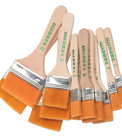 Nylon Paint Brush Smooth Wooden Handle Watercolor Brushes 12 Sizes High Quality For Acrylic Oil Painting School Art Supplies