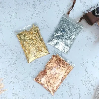 3g Imitation Gold Sliver Copper Foil Sequins Glitters Craft Leaf Flake Sheets Bulk For Gilding DIY Nail Art Decor Paper - Image 8