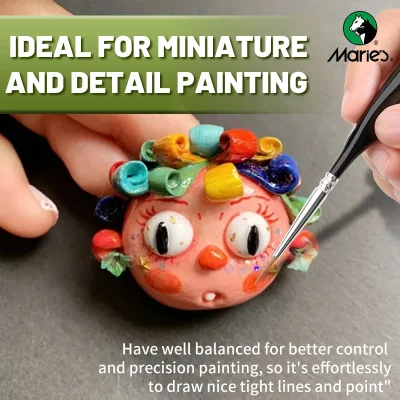 3/6pcs Marie's Micro Paint Brushes,Miniature Paintbrushes with Triangular Handles for Acrylic,Craft,Models,Mini Figure,Rock