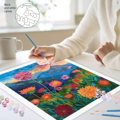SDOYUNO-Diy Painting By Numbers,Flowers,Arts Craft,Handicraft,Handmade,Acrylic Paints Kit,Color Markers,Digital,Wall Art Picture - Image 3