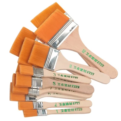Nylon Paint Brush Smooth Wooden Handle Watercolor Brushes 12 Sizes High Quality For Acrylic Oil Painting School Art Supplies - Image 4