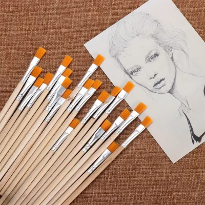 10Pcs Drawing Brush Wood Handle Painting Pen Hook Line Pen Paint Brushes Calligraphy Watercolor Art Supplies - Image 5