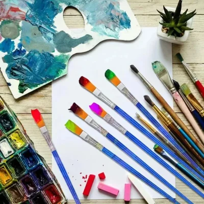 50Pcs Painting Brushes Set Art School Students Supplies Round Flat Hair Nylon Hair Paint Brush Pen for Oil Acrylic Watercolor - Image 7