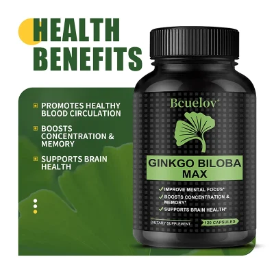 Ginkgo Biloba Extract, Brain Booster, Enhances Attention and Memory, Improves Mental Concentration, 120 Capsules - Image 3