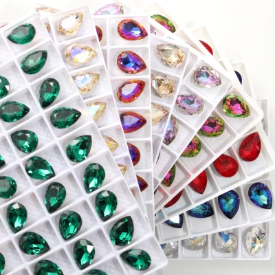 7x10mm 4320 Pear Drop Rhinestones Glitter K9 Glass Crystal Strass Glue on Nails Art Crafts Supplies Jewelry Making Accessories - Image 6