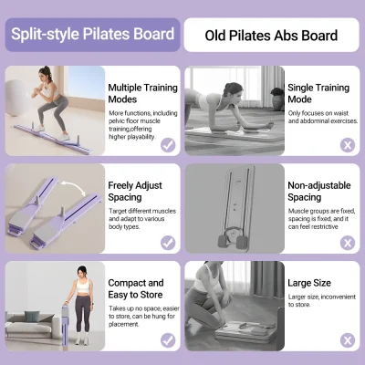2-in-1 Abs & Ski Board - Portable Core/Leg Trainer, Split Pilates-Reformer for Home Gym, Lightweight Full-Body Fitness - Image 4