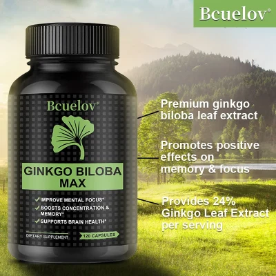 Ginkgo Biloba Extract, Brain Booster, Enhances Attention and Memory, Improves Mental Concentration, 120 Capsules - Image 5