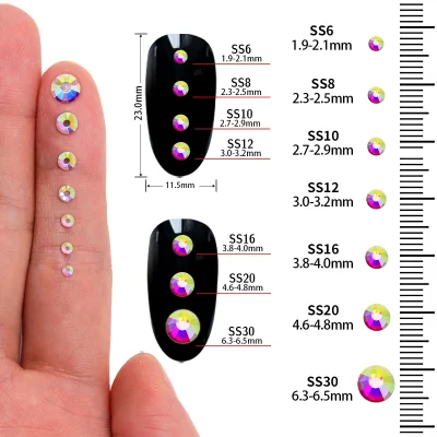 QIIY SS6-SS30 Top Quality Multi-color Glass Rhinestones Crystals Glitter Strass Flat Back Stones DIY Nail Art Craft Decorations - Image 3