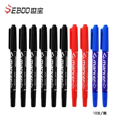 10Pcs Twin Tip Permanent Art Markers Pens, Fine Point, Waterproof, Oily, Black,Red,Blue Ink, Painting, Office & School Supplies - Image 7