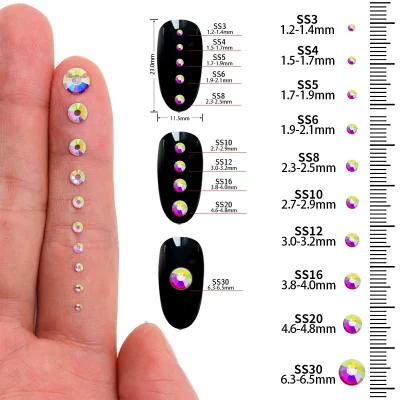 QIIY SS3-SS30 High Quality Crystal Rhinestones Gold Bottom Flat Back Glass Strass Stones DIY Craft Nail Art Accessories - Image 5