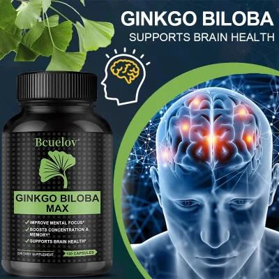 Ginkgo Biloba Extract, Brain Booster, Enhances Attention and Memory, Improves Mental Concentration, 120 Capsules