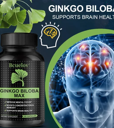 Ginkgo Biloba Extract, Brain Booster, Enhances Attention and Memory, Improves Mental Concentration, 120 Capsules