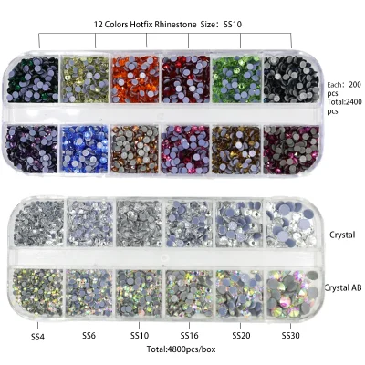Fast Heated Hotfix Rhinestones EU/US Plue Applicator Iron-on Wand Heat-fix Tool Gun Mixed Size Hot Fix Rhinestones Glass Diamond - Image 4