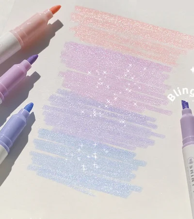 4pcs Glitter Color Shiny Pens Set Bling Sparkling Highlighter Marker 4mm Brush for Drawing Painting Art School Metallic Glitter